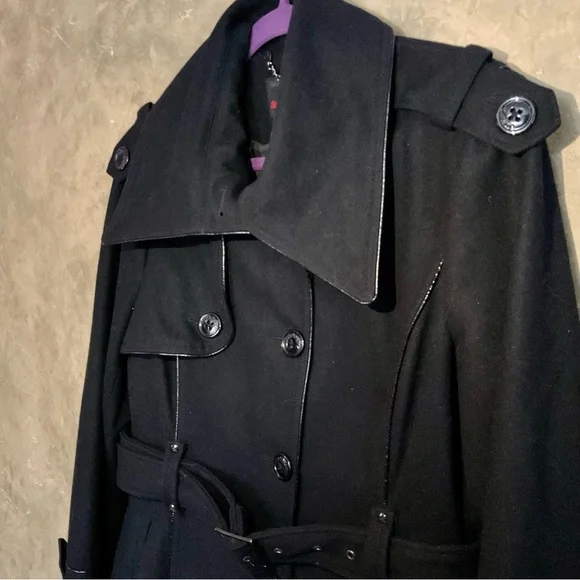 Vintage Y2K Miss Sixty Wool Blend Military Style Belted Coat - Picture 5 of 7